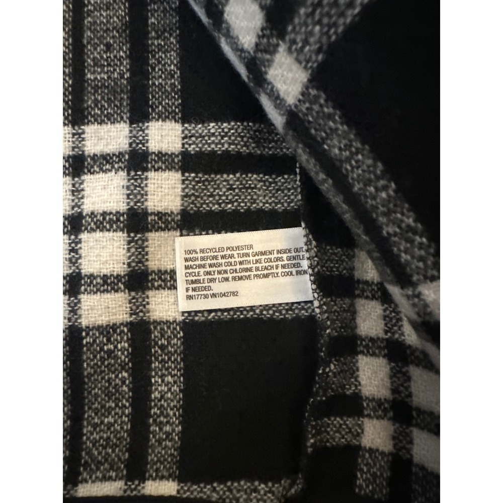 Cat & Jack Kids Black Plaid Button Front Shacket Shirt Jacket XL 14 NWT - Picture 5 of 6